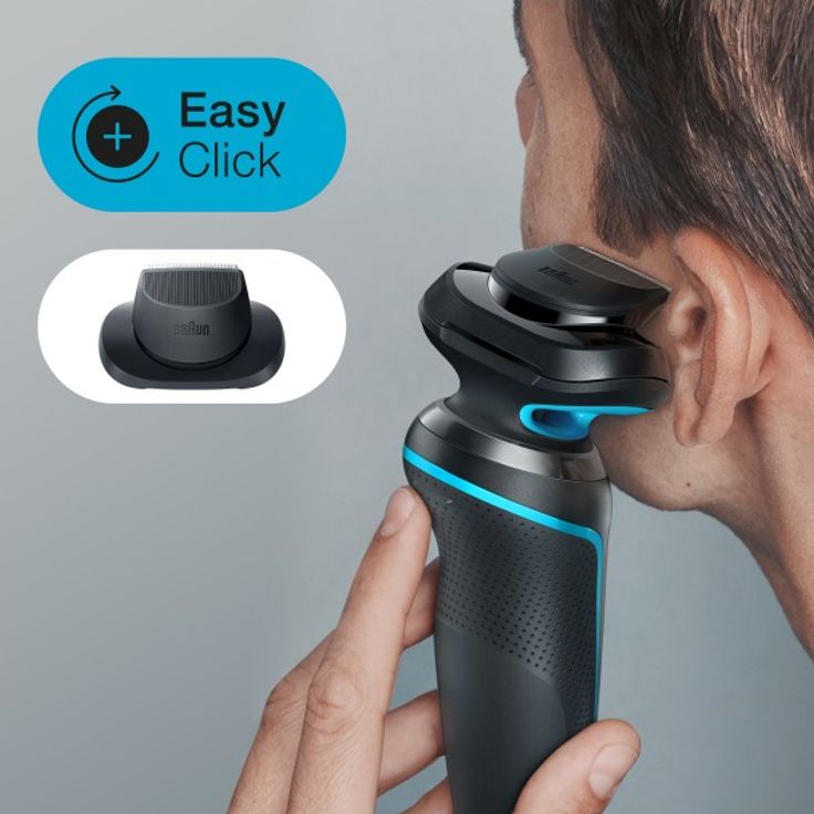 Braun Series 5 - 51-M1200s Herrenrasierer + Präzisionsaufsatz - schwarz & blau – Bild 4