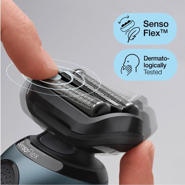 Braun Series 6 - 61-N4500cs Herrenrasierer + 2 Aufsätze & Ladestation - grau – Bild 2