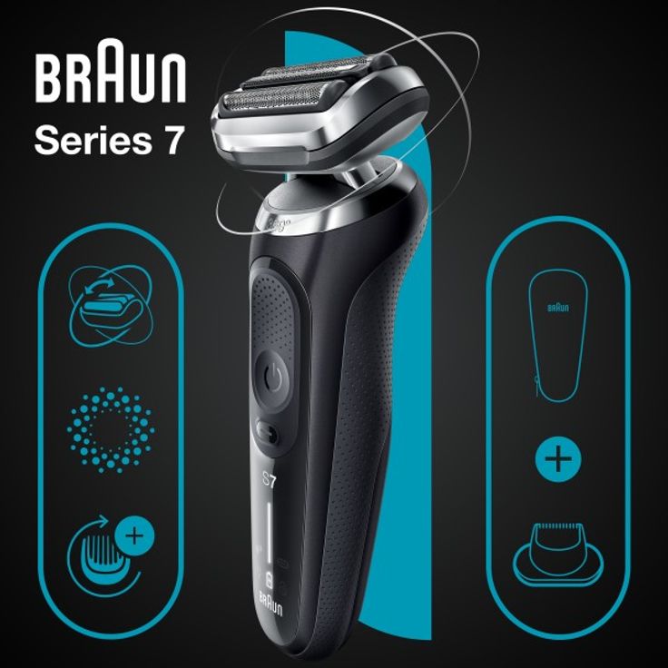 Braun Series 7 - 71-N1200s Herrenrasierer + Präzisionsaufsatz - schwarz – Bild 6
