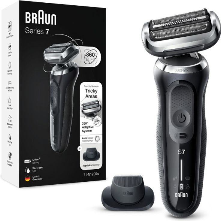 Braun Series 7 - 71-N1200s Herrenrasierer + Präzisionsaufsatz - schwarz – Bild 8