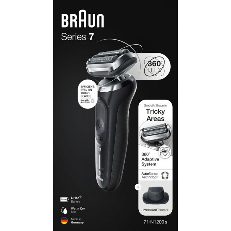 Braun Series 7 - 71-N1200s Herrenrasierer + Präzisionsaufsatz - schwarz – Bild 2