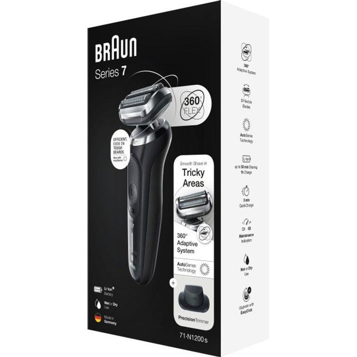 Braun Series 7 - 71-N1200s Herrenrasierer + Präzisionsaufsatz - schwarz – Bild 9