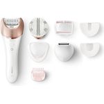 Philips Epiliergerät Satinelle Prestige BRE644-00-Nass- und Trocken Epilierer inkl. 7 Zubehörteile für eine mühelose Anwendung an Beinen, Körper, Gesicht & Bikinizone für langanhaltend glatte Haut