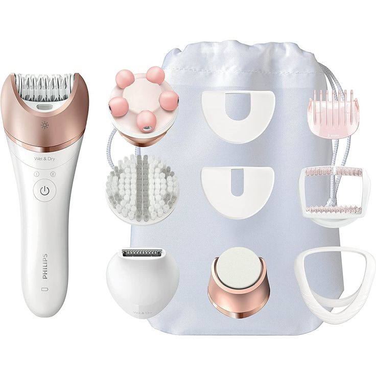 Philips Epiliergerät Satinelle Prestige BRE652-00 - Nass- und Trocken Epilierer inkl. 9 Zubehörteile für eine mühelose Anwendung an Beinen, Körper & Gesicht für langanhaltend glatte Haut