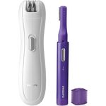 Philips BRP500-00 Epilierer-Set Satinelle Essential Mini-Epilierer für empfindliche Stellen mit Präzisionstrimmer für Feine Korrekturen
