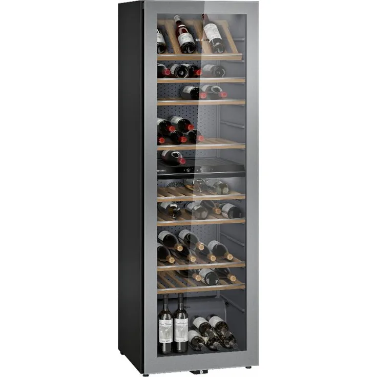 Siemens KW36KATGA Weinkühlschrank, freistehend, silber, 199 Flaschen, LED, Breite 60 cm, Energieklasse G