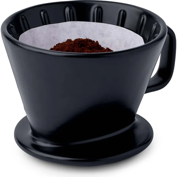 Tchibo Kaffeefilter, Filtergröße 2, Spülmaschinengeeignet, Keramik, Schwarz