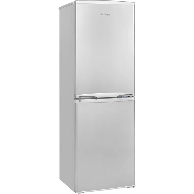 Exquisit KGC145-50-E-040F Kühl-Gefrierkombination, freistehend, silber, Energieklasse F – Bild 2