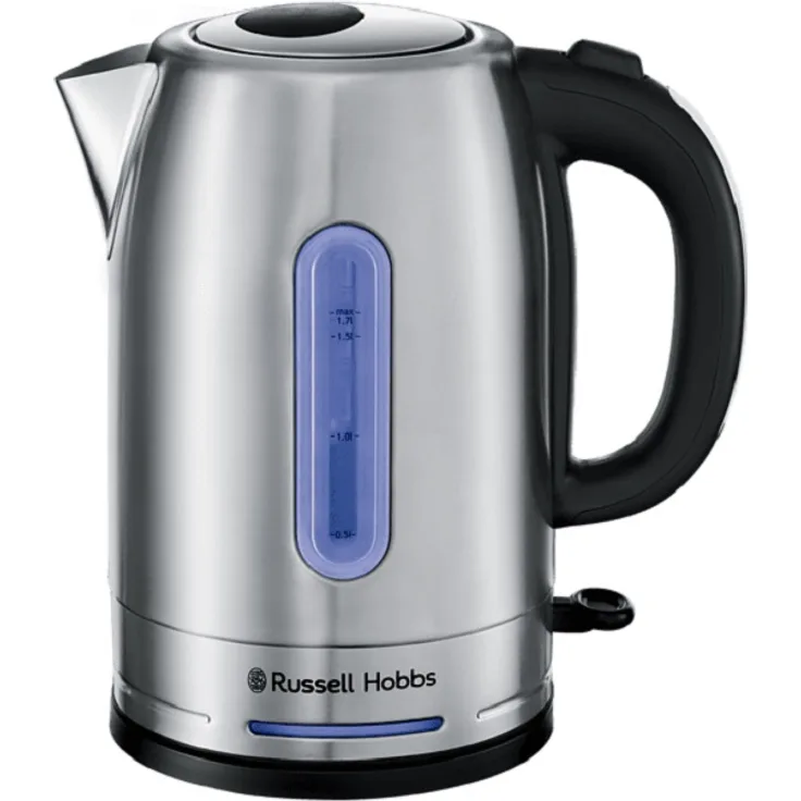 Russell Hobbs 26300-70 QUIET Wasserkocher, 1,7 Liter, 2400 Watt, Kalkfilter, 360°-Sockel, Überhitzungsschutz, Quiet-Boil-Technologie, silber, schwarz