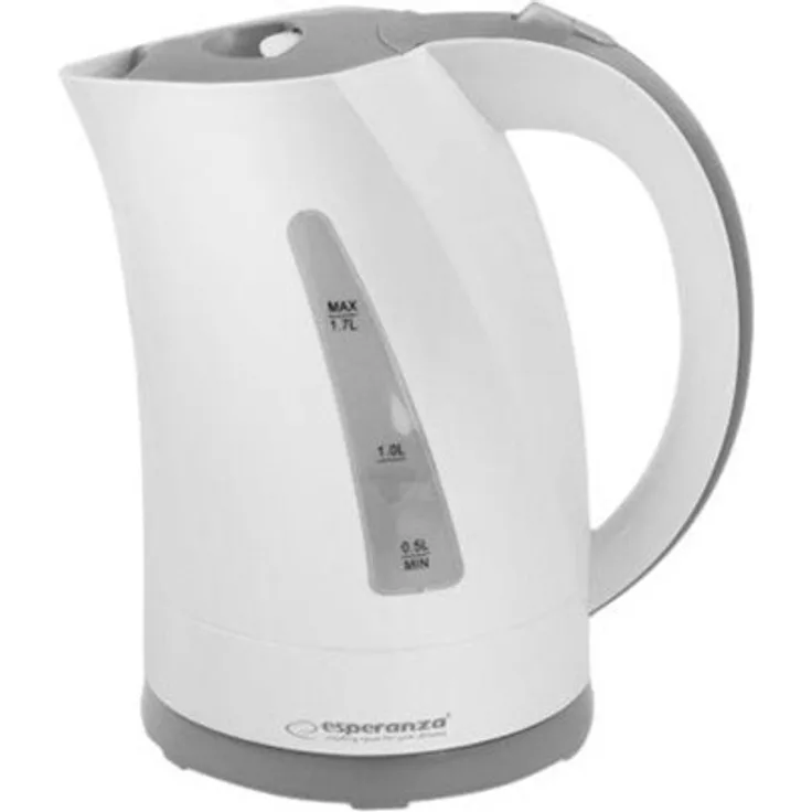 Esperanza EKK022 Wasserkocher, 2200 W, 1,7 Liter, verdecktes Heizelement, Wasserstandanzeige, Kunststoff, weiß