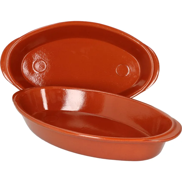 2er Set Auflaufform Ton 33 x 19 cm 1 Liter Mediterran Mittelalter Ofen-Form