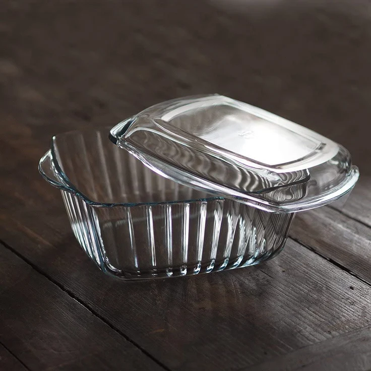 Pasabahce 59049 2-Teilig Auflaufform Glaskochgeschirr Glasbräter 2,6L eckig mit Deckel Bräter Teller Schüssel Kochgeschirr – Bild 1