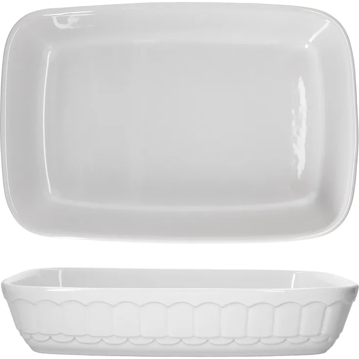 2x Auflaufform rechteckig weiß Keramik 37,5x25,3cm 3L Back-Form Ofen Bräter