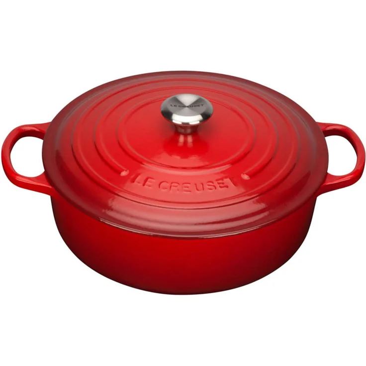 Le Creuset Gourmet-Bräter Signature 24 cm Rund Kirschrot – Bild 1