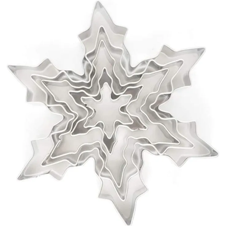 Neustanlo Keksausstecher Schneeflocke, Eiskristall Edelstahl 5-tlg. Edelstahl