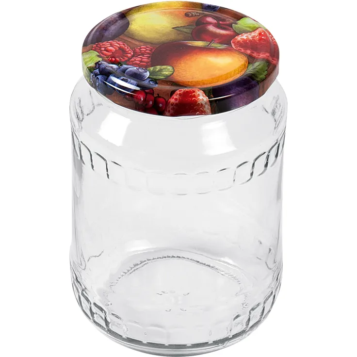 EmSy Schraubdeckelglas Facette 720ml mit 82mm TO-Deckel Obstdekor