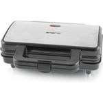 Emerio Classic Version3 Sandwichtoaster,2-Scheiben-Sandwichtoaster, 900 Watt, antihaftbeschichtete Druckgussplatten, Kontrollleuchte, silber, schwarz