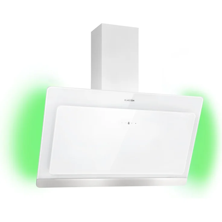 Klarstein Aurora Eco 90 Dunstabzugshaube 550 m³-h 90cm kopffrei Ambientelicht EEC A+ Weiß – Bild 1