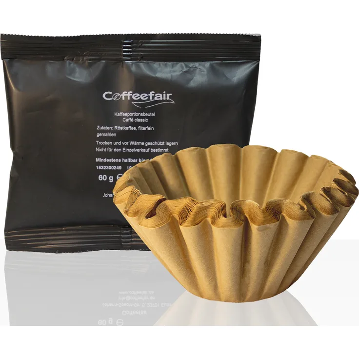 Coffeefair Filterkaffee 42 x 60g Kaffee gemahlen + 50 Korbfilter, Servicepaket