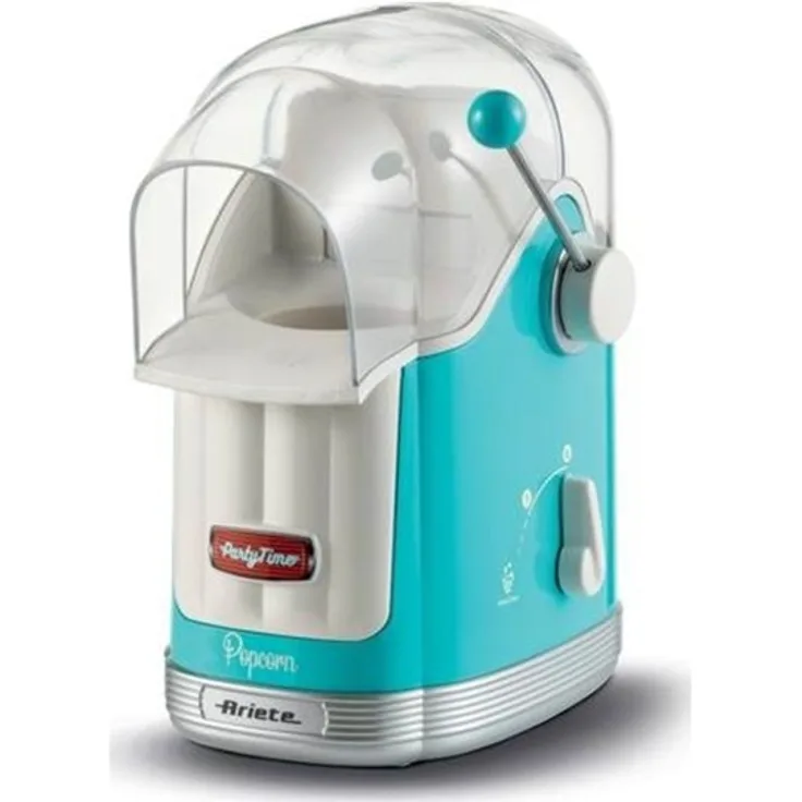 Ariete 2958 Party Time Pop Corn Top Popcorn-Gerät, 1100 Watt, Kunststoff, Pulse-Clean-Funktion, light blue, blau