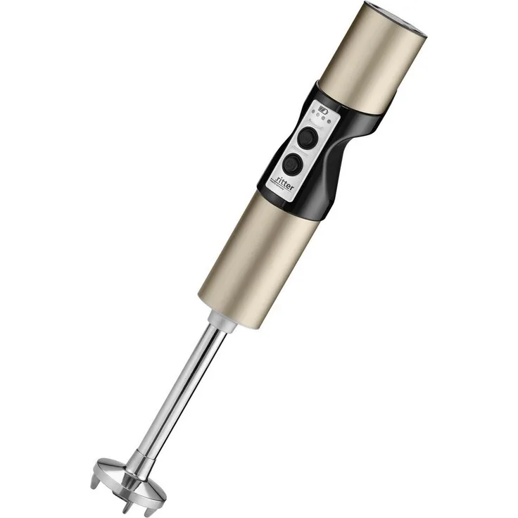 Ritter stilo7 Akku-Stabmixer, kabellos, Vollmetallausführung, 3 Drehzahlstufen, hellesbraun