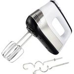 Handmixer 500 Watt, kabelgebunden, stufenlose Geschwindigkeitseinstellung, 5 Geschwindigkeitsstufen, Turbofunktion, weiß-schwarz