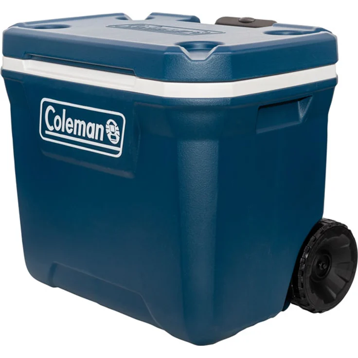 Coleman 50QT Xtreme Wheeled passive Kühlbox, mit Rollen, 47 Liter, Teleskopgriff, PU-Schaumisolierung, blau – Bild 1