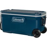 Coleman 100QT Xtreme Wheeled passive Kühlbox, mit Rollen, 94 Liter, Teleskopgriff, PU-Schaumisolierung, blau