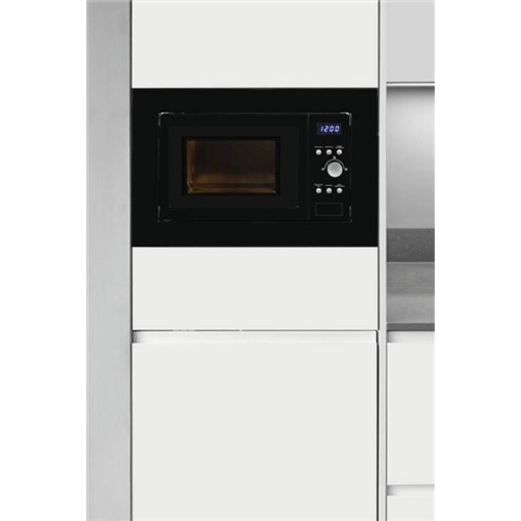 Exquisit EMW1770-G-D-030 Mikrowelle mit Grill, Einbaugerät, 17 Liter Garraum, 700 Watt, Timer, inkl. 24,5 cm Drehteller, schwarz