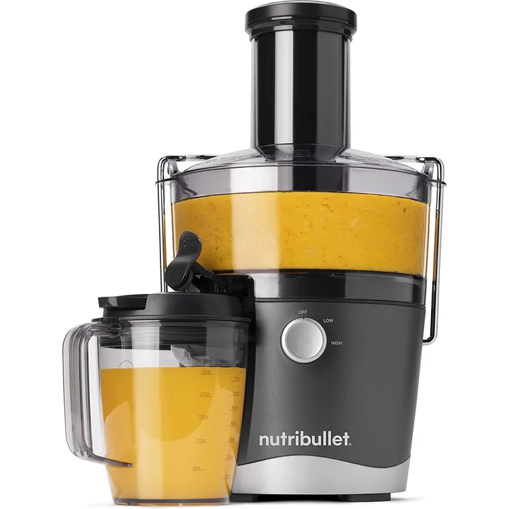 NutriBullet NBJ100G Entsafter, 800 Watt, 2 Geschwindigkeiten, 1,5 Liter, Kunststoff, Edelstahl, schwarz