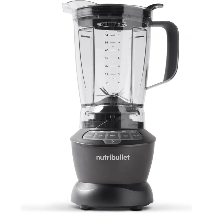 NutriBullet NBF500DG Standmixer, 1200 W, 19.500 Umdrehungen/Minute, 1,9 L BPA-freier Krug, 2 Geschwindigkeiten, Pulsfunktion, Extraktfunktion, geeignet für heiße Zutaten, mit To Go Bechern, schwarz – Bild 3