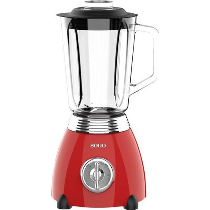 SOGO Human Technology BAT-SS-5560 Standmixer, 500 Watt, 2 Geschwindigkeiten, rot metallic