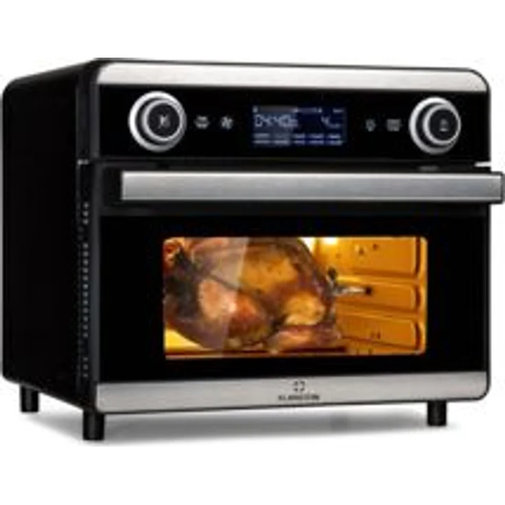 Klarstein AeroVital Jumbo 3-in-1 Heißluftfritteuse, Toaster, Dörrautomat, 1550 W, 18 Liter, Thermostat, Timer, schwarz