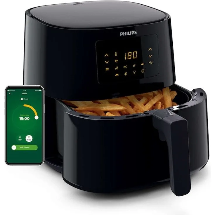 Philips HD9280-70 Airfryer XL Connected Heißluftfritteuse, 2000 Watt, 6,2 Liter, Kunststoff, schwarz