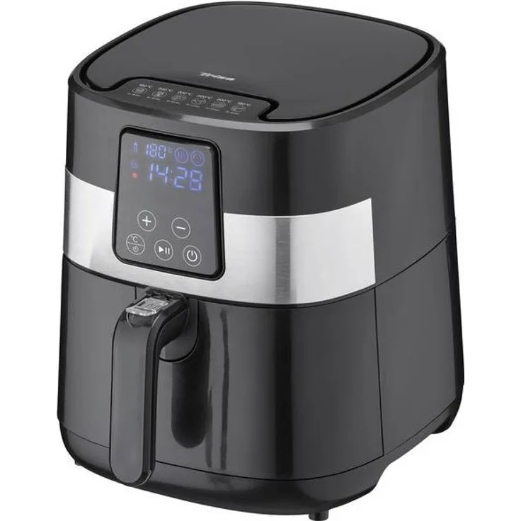 Trisa Tasty Fry Heißluftfritteuse, 1300 Watt, Frittieren ohne Fett, 3 Liter, Touch, schwarz