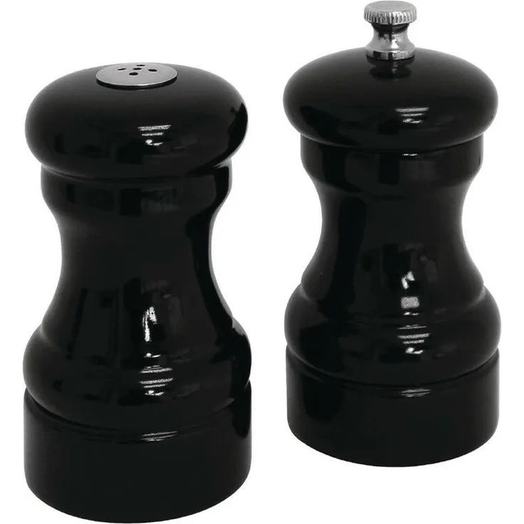 Olympia Salz- und Pfeffermühle schwarz, 10 x 5(Ø)cm, Holz