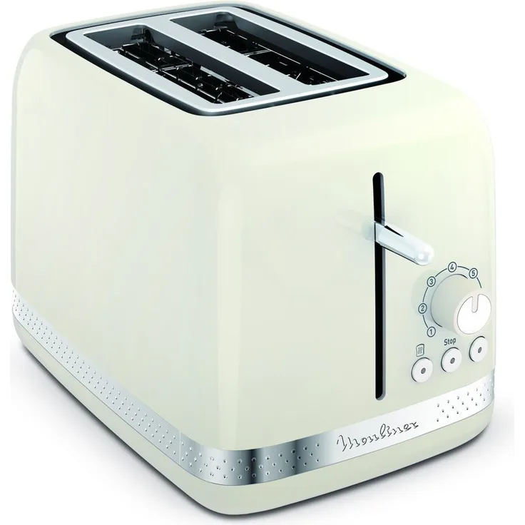 Moulinex LT300A10 2-Schlitz-Toaster, 850W, 7 Bräunungsstufen, Stopptaste, Röstgradelektronik, Aufwärmfunktion, Auftaufunktion, inkl. Krümelschublade, weiß