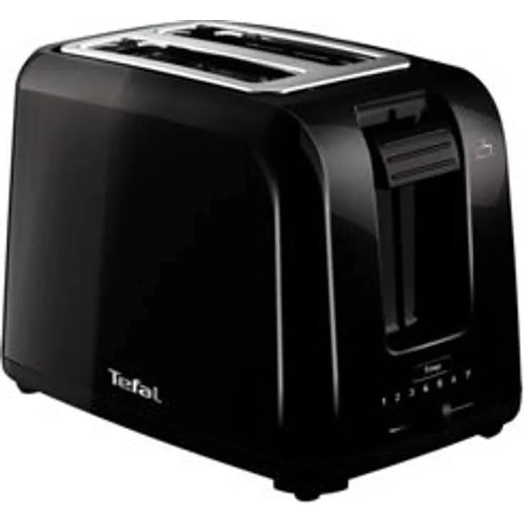 Tefal TT1A28 Vita 2-Schlitz-Toaster, 7 Bräunungsstufen, Stopptaste, Krümelschublade, Brötchenaufsatz, Kunststoff, schwarz