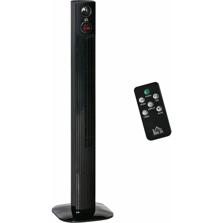 HOMCOM Turmventilator Säulenventilator mit Fernbedienung Aroma-Diffusor Timer-Funktion 3 Belüftungss
