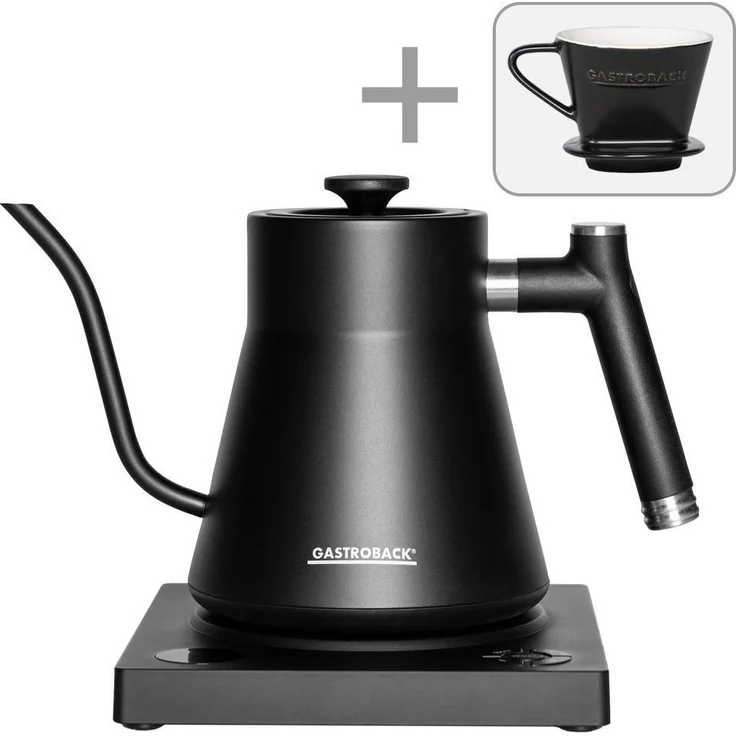 Gastroback Design Wasserkocher Pour Over Advance Wasserkocher, 1 Liter, 1200 Watt, Temperatureinstellung bis 100 °C, anthrazit – Bild 1