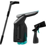 Cecotec Conga ?05722 Popstar Glass Titanium Fenstersauger, 40 min Akkubetrieb, schwarz-türkis