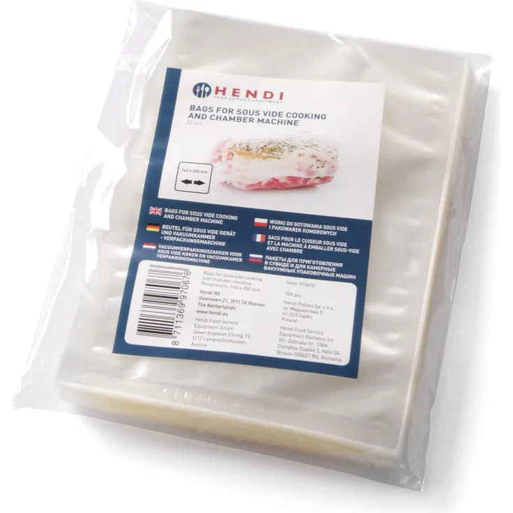 Hendi Vakuum Kochbeutel, 100 Stück, 350 x 250 mm, Kunststoff, transparent