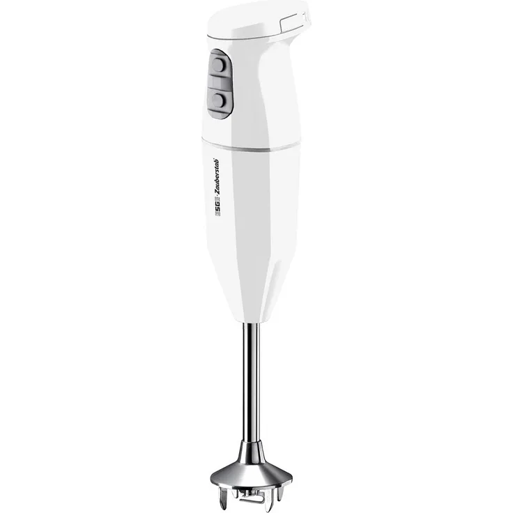 Esge 95100 Zauberstab Cordless Stabmixer, Sleep-Funktion, inkl. Multimesser, Schlagscheibe, Quirlscheibe, Ladestation weiß