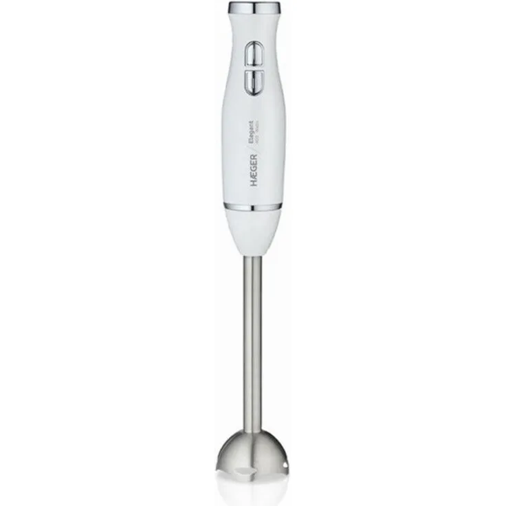 Haeger Elegant Stabmixer, 400 Watt, 2 Leistungsstufen, rostfrei, titanbeschichtet, weiß