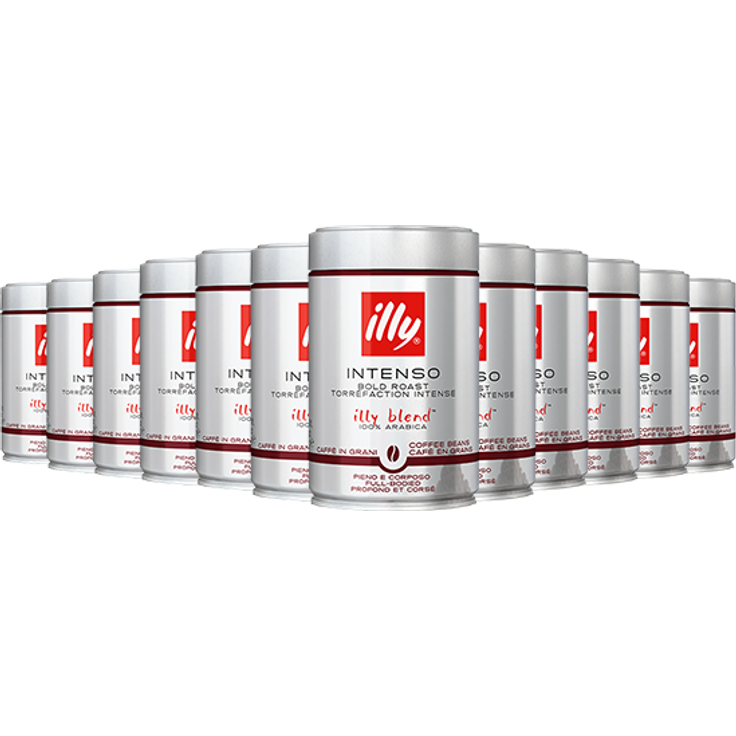 illy Espresso Intenso ganze Bohne, starke Röstung Vorteilspack, 12 x 250g