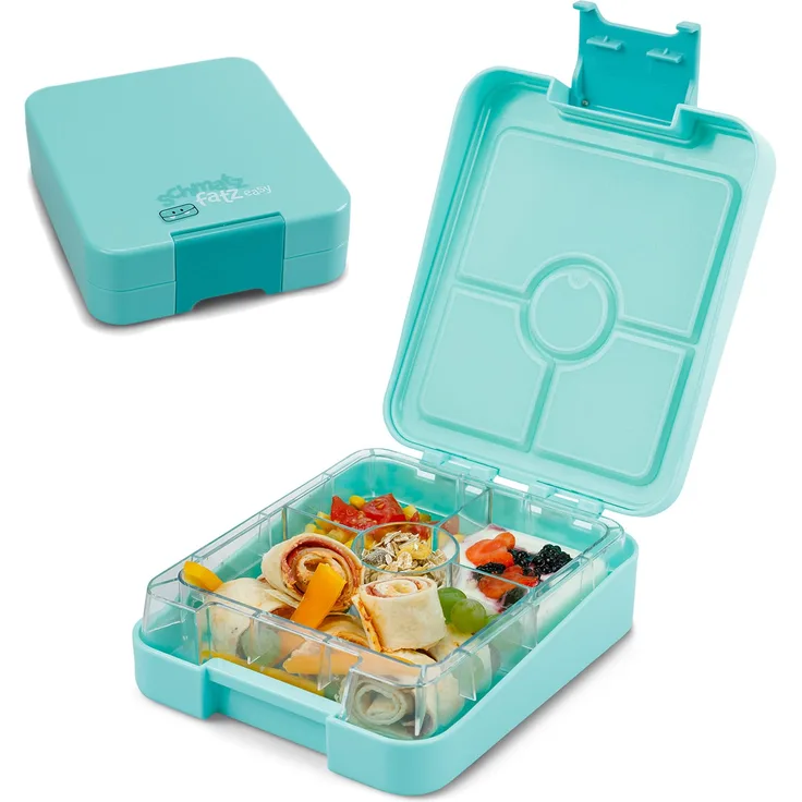 schmatzfatz easy Snackbox 4 Fächer 18 x 15 x 5 cm (BxHxT) Türkis