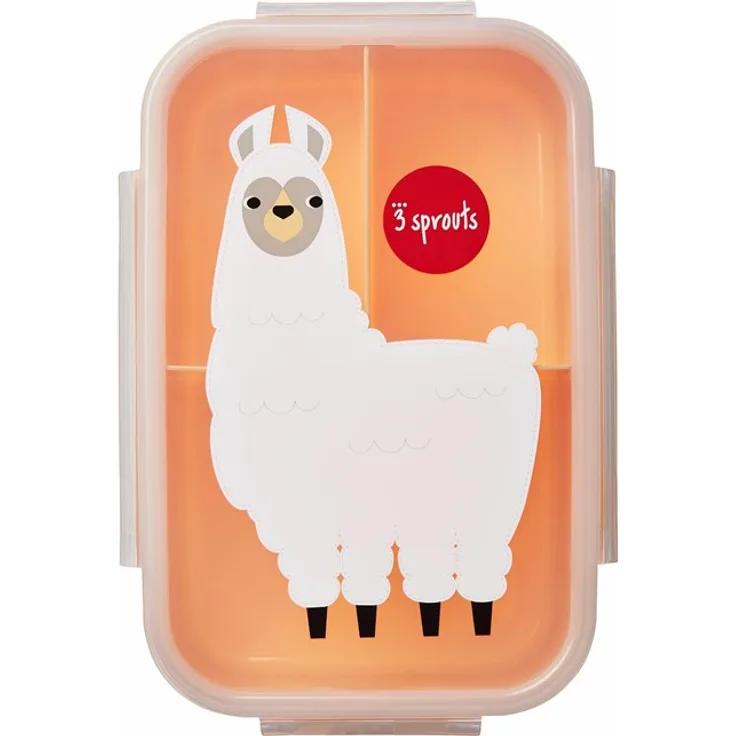 3 Sprouts Bento Box - Peach Llama