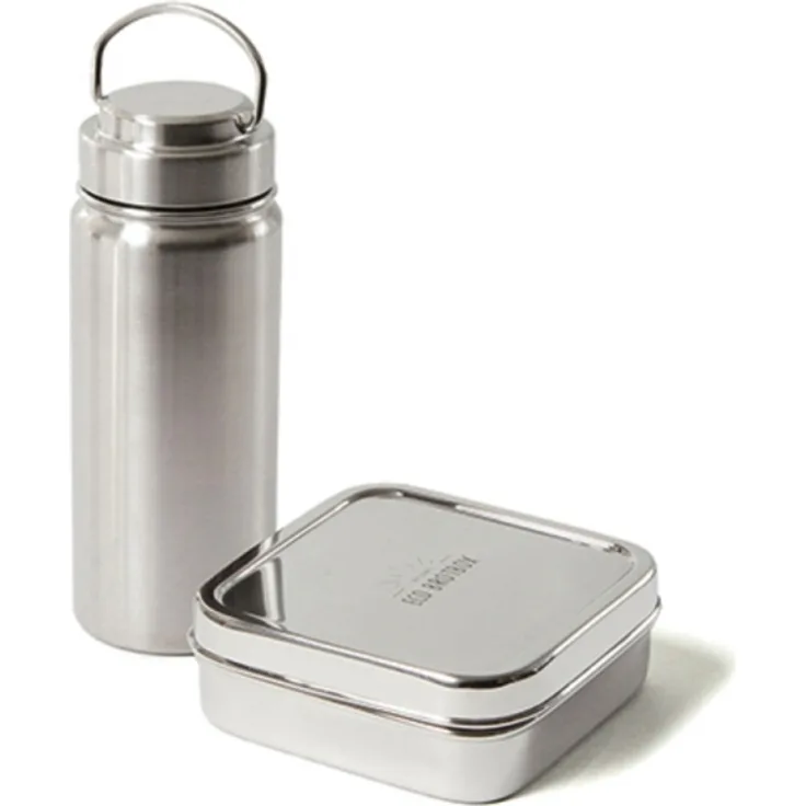 Starter-Set mit Trinkflasche und Brotbox Classic aus Edelstahl von ECO BROTBOX