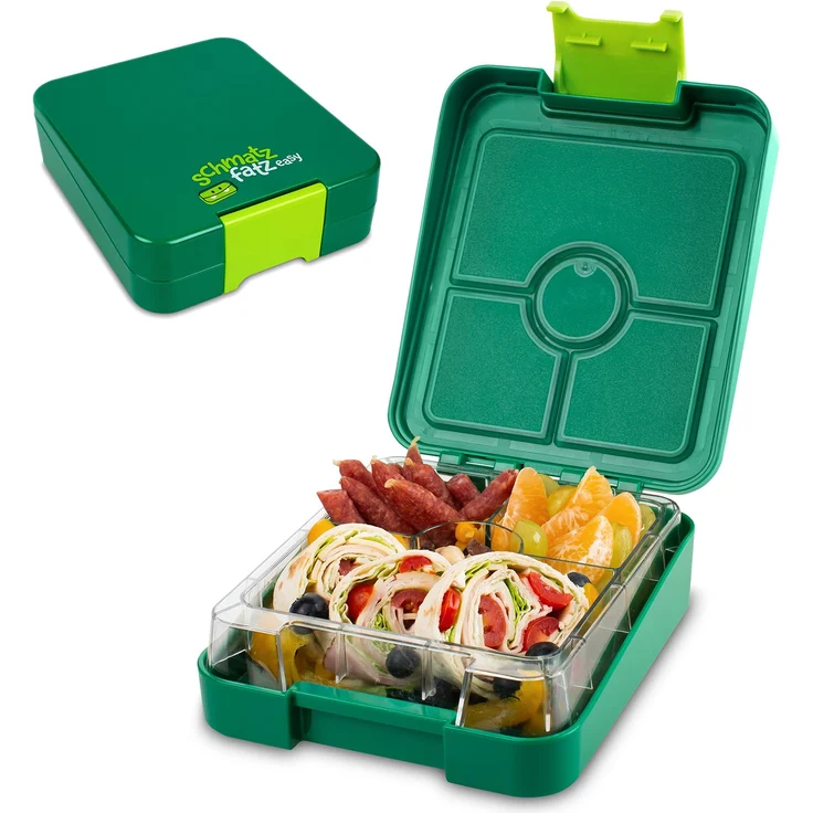 schmatzfatz easy Snackbox 4 Fächer 18 x 15 x 5 cm (BxHxT) Grün