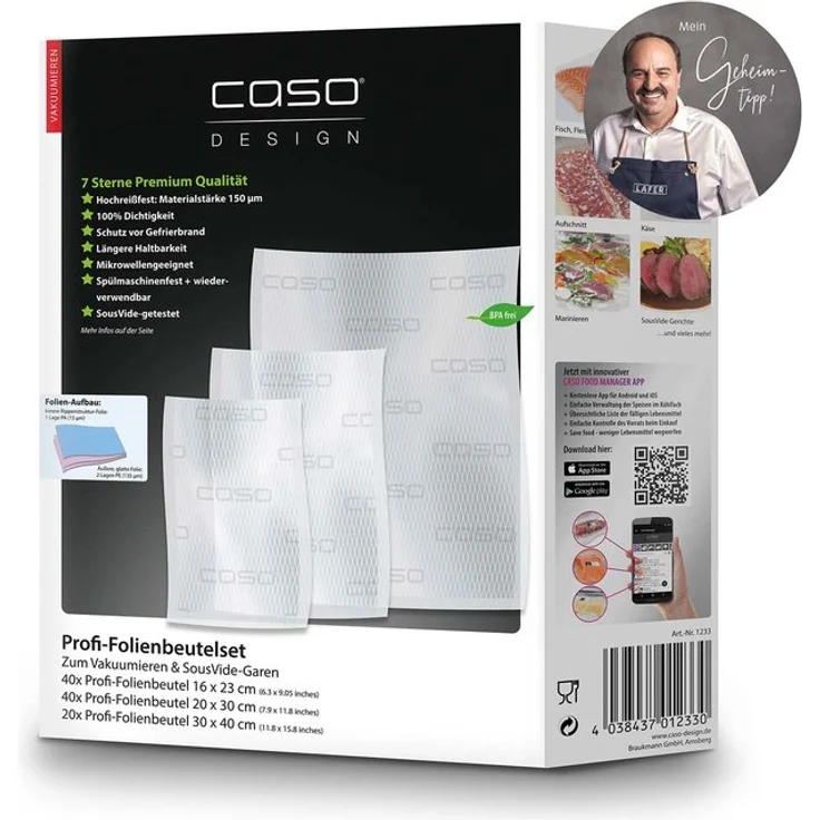 Caso 1233 Design Profi Folien-Set 5 Folienbeutel , transparent – Bild 1